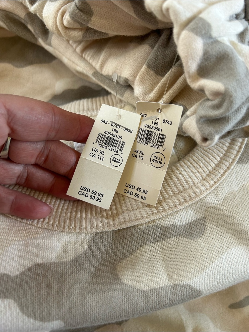 NWT Aerie Camouflage Cream & Gray Sweatpants and sweatshirt - Picture 11 of 12